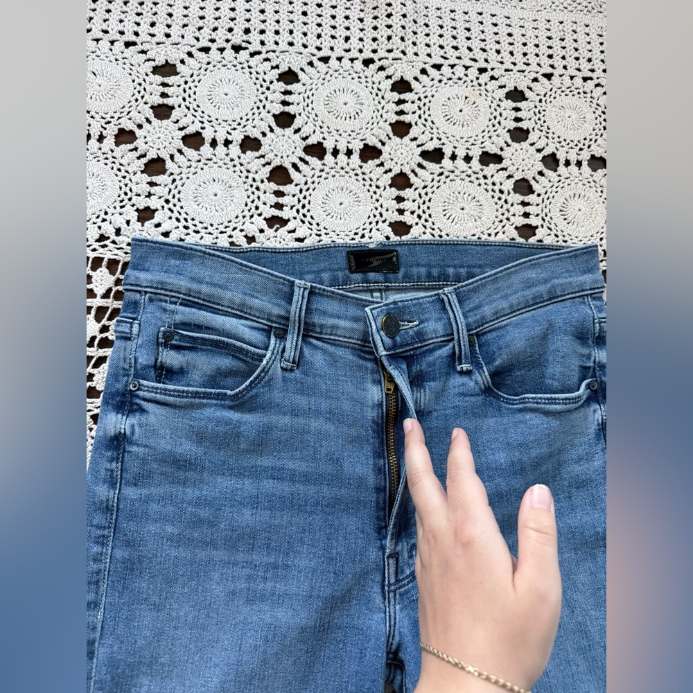 Mother The Mid Rise Dazzler Ankle Jeans We The Animals Size 27 Soft Stretchy - Picture 8 of 16